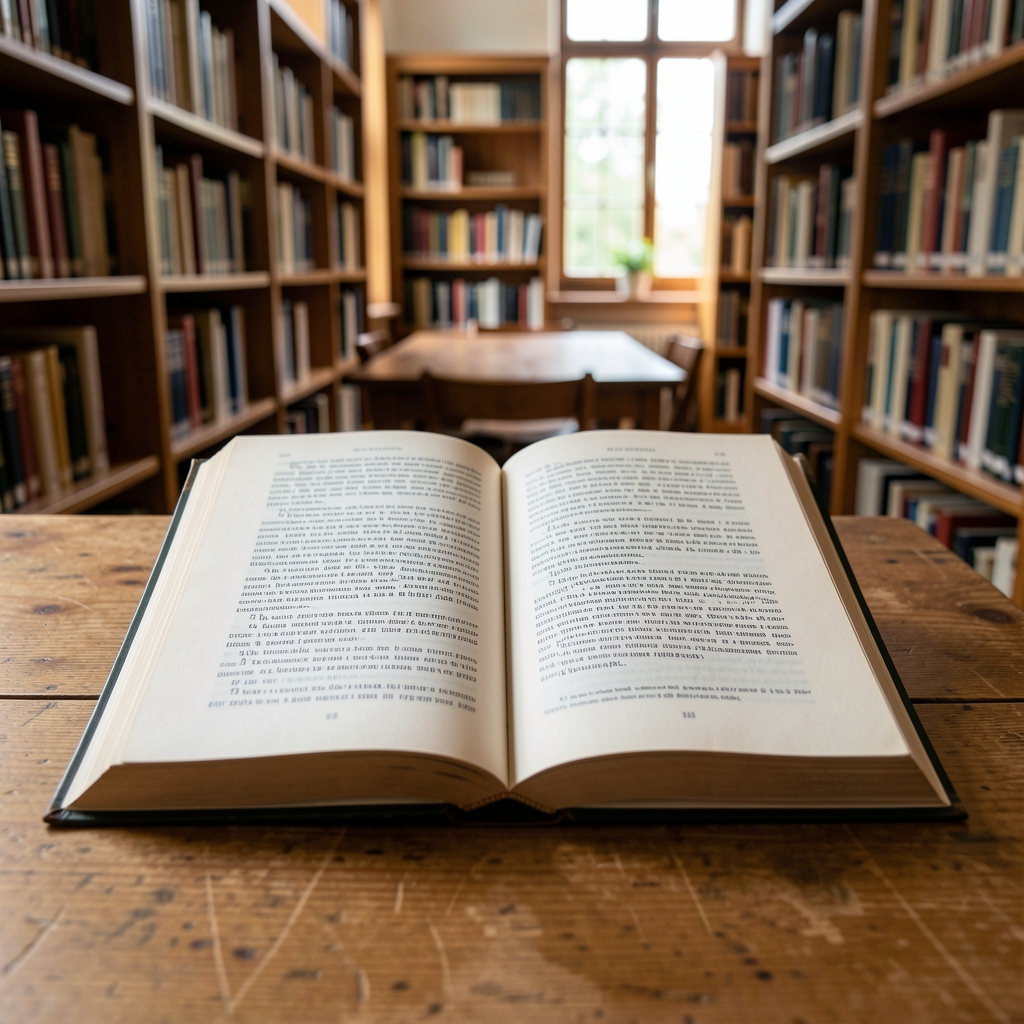 Открытая книга с хорошо читаемым текстом, оптимальным размером шрифта и межстрочным интервалом